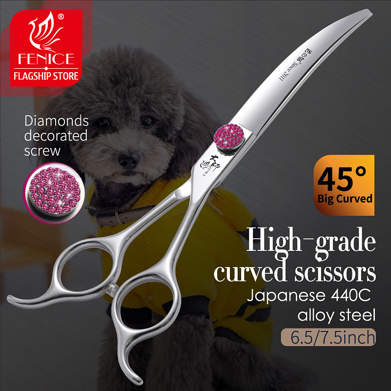 Grooming Scissors - Fenice Pink Diamond Screw Pet Super