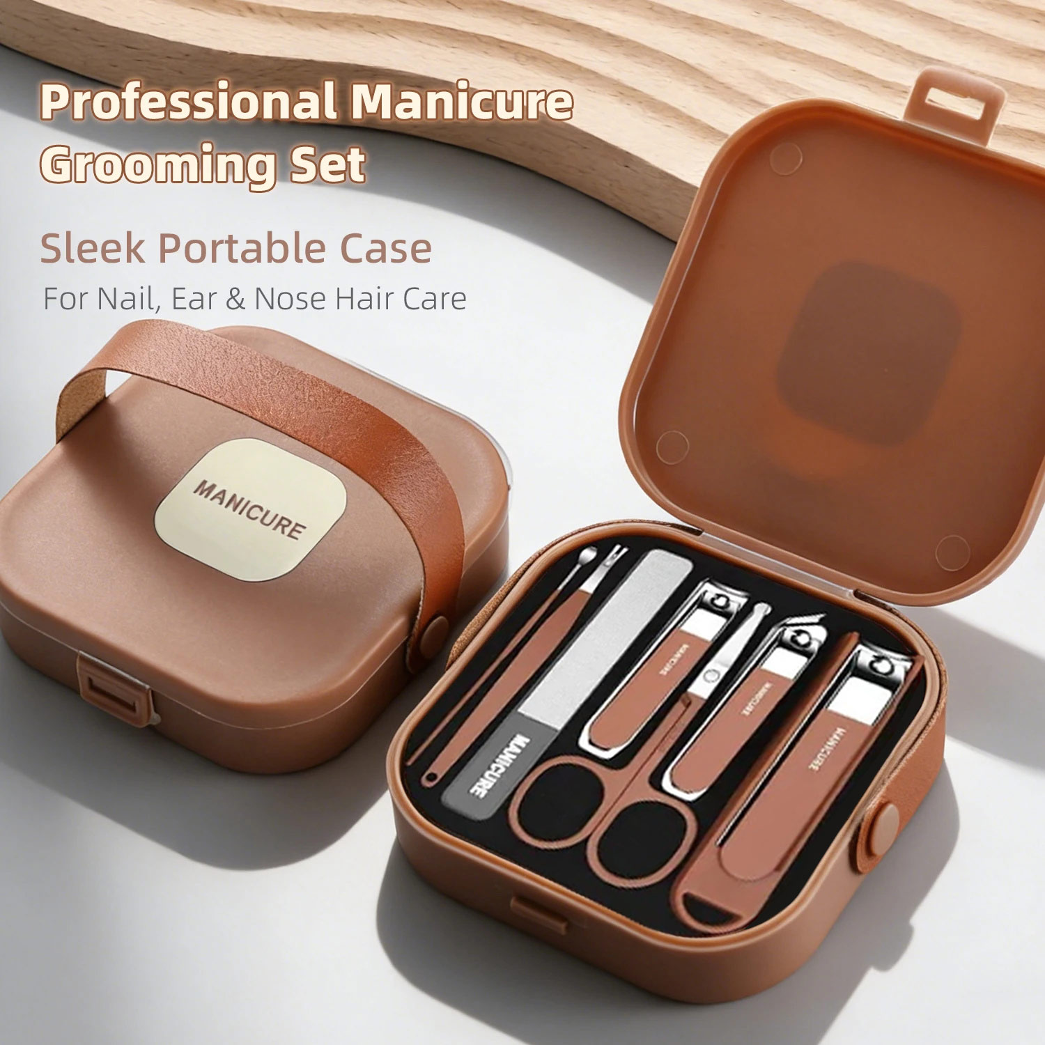 Mens Grooming Travel Kit - Nail Care Kit Anti-Splatter Manicure Set