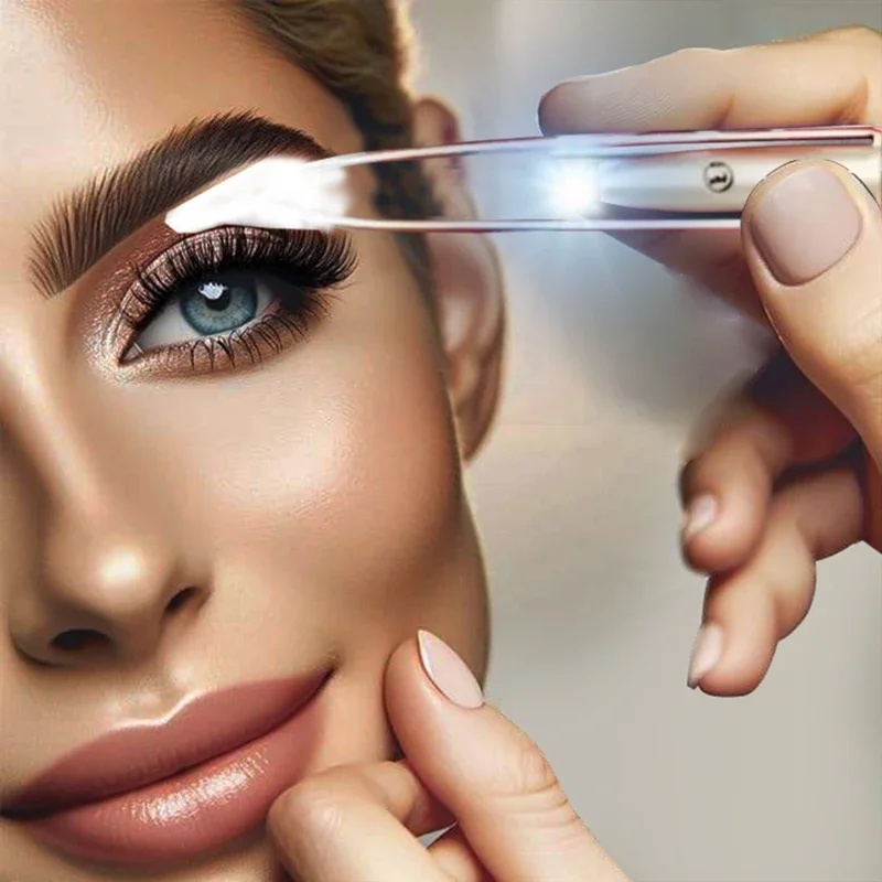 Grooming Kit - Lighted Stainless Steel Tweezers Kit for