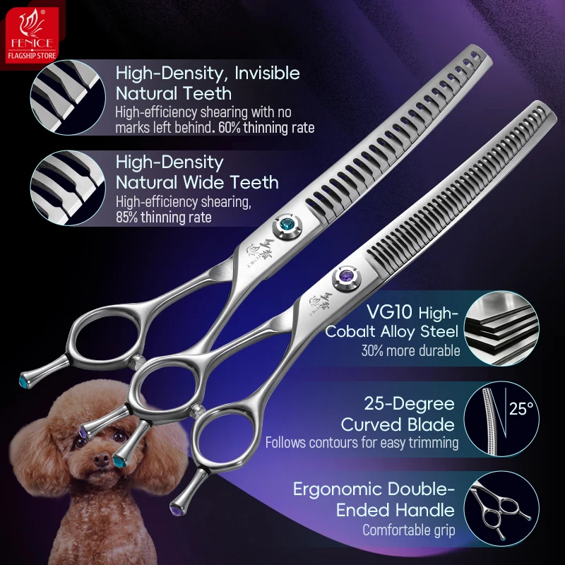 Fenice King Series 7 Inch VG10 - Grooming Scissors 评论和价格