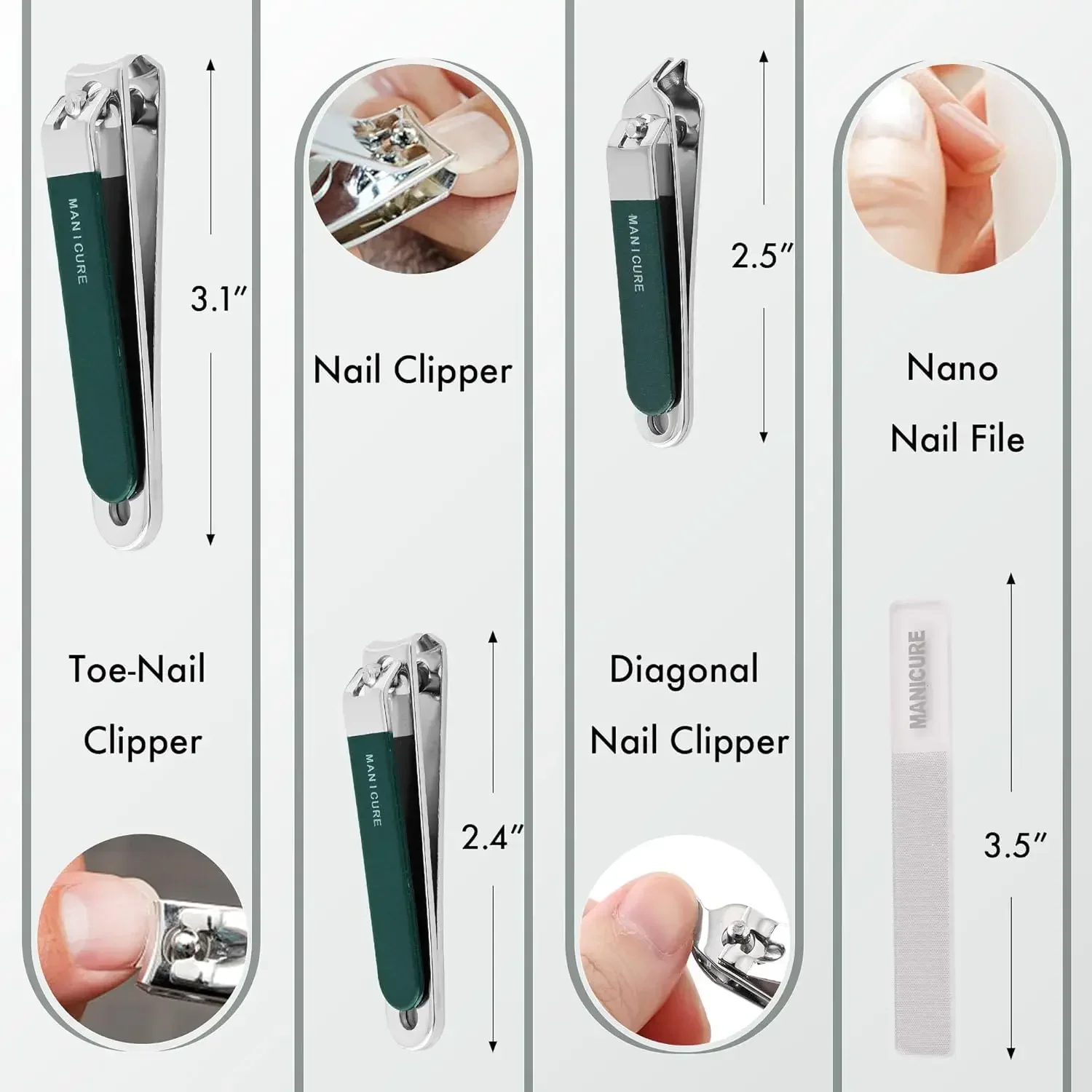 4 Pcs Men/Women Nail Clippers  - Mens Grooming Travel Kit 评论和价格