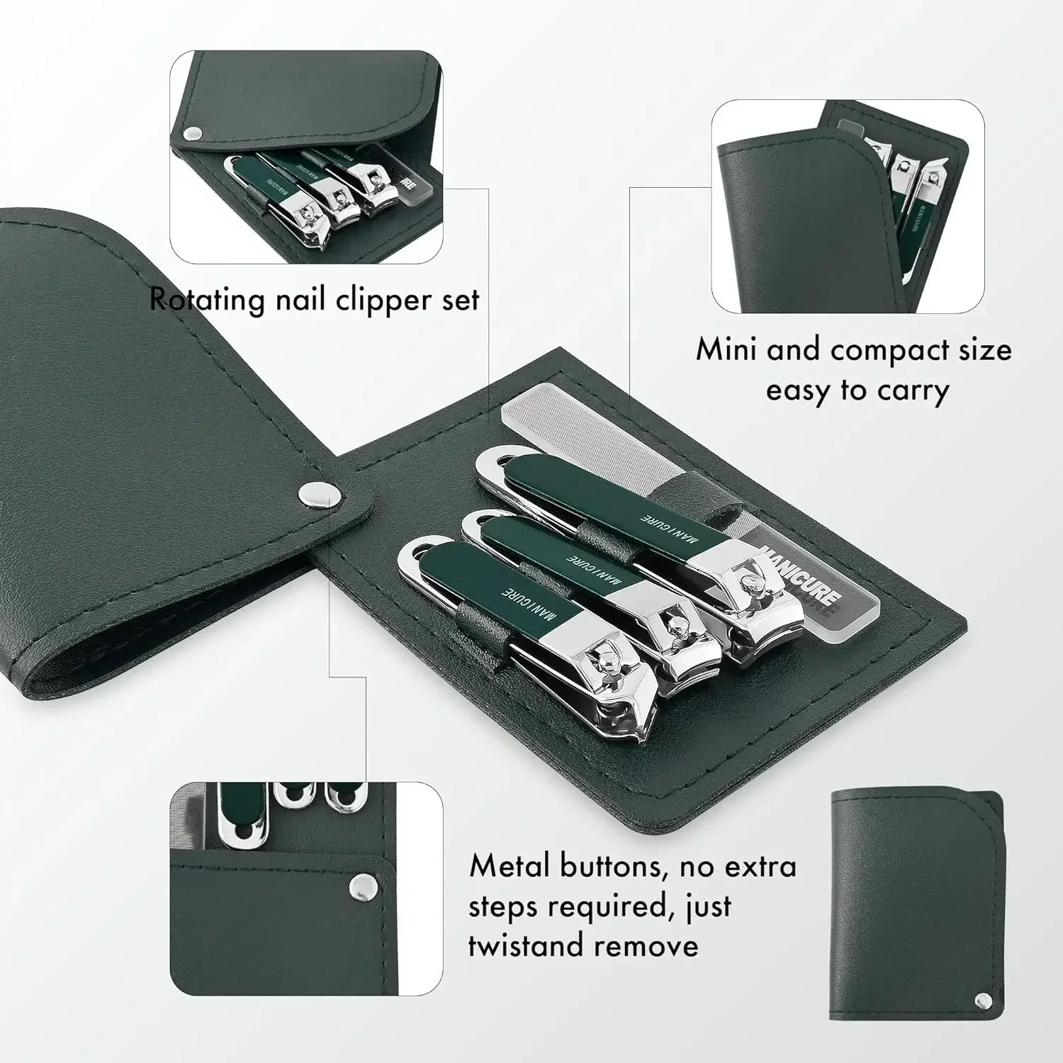 4 Pcs Men/Women Nail Clippers  - Mens Grooming Travel Kit 评论和价格