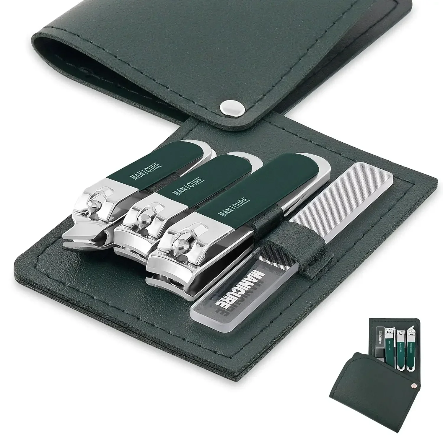 4 Pcs Steel Nail Clipper Manic - Mens Grooming Travel Kit 评论和价格
