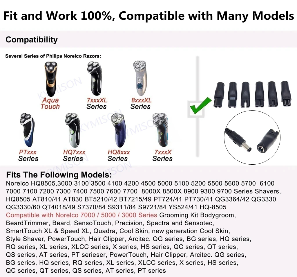 8PCS Replacement Power Cord 5V - Beard Trimmer 评论和价格