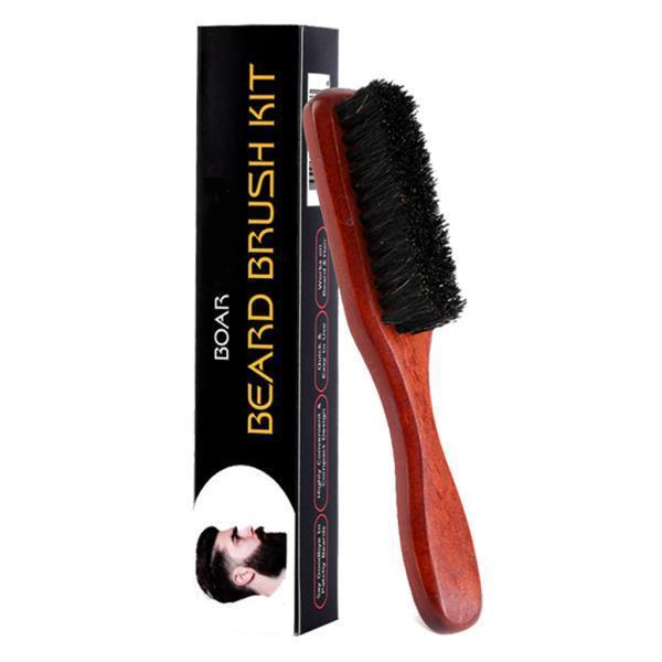 Soft Wooden Beard Brush Men Gr - Mens Grooming Travel Kit 评论和价格