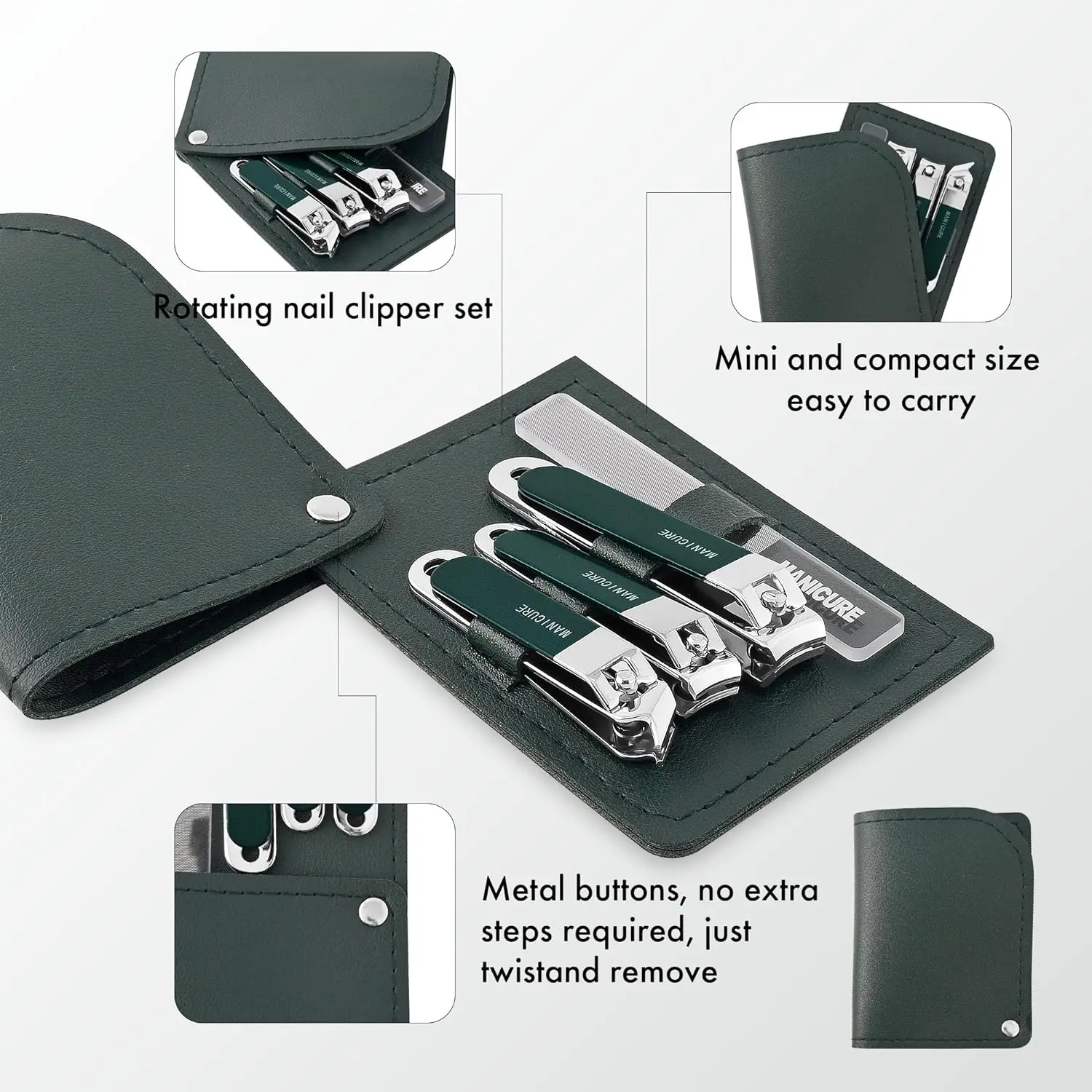 4 Pcs Men/Women Manicure Trave - Mens Grooming Travel Kit 评论和价格