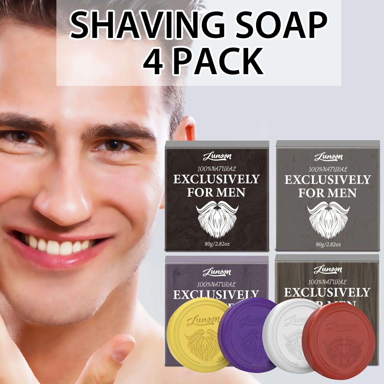 4/1pcs Mens Beard Shaving Soap - Shaving Cream 评论和价格