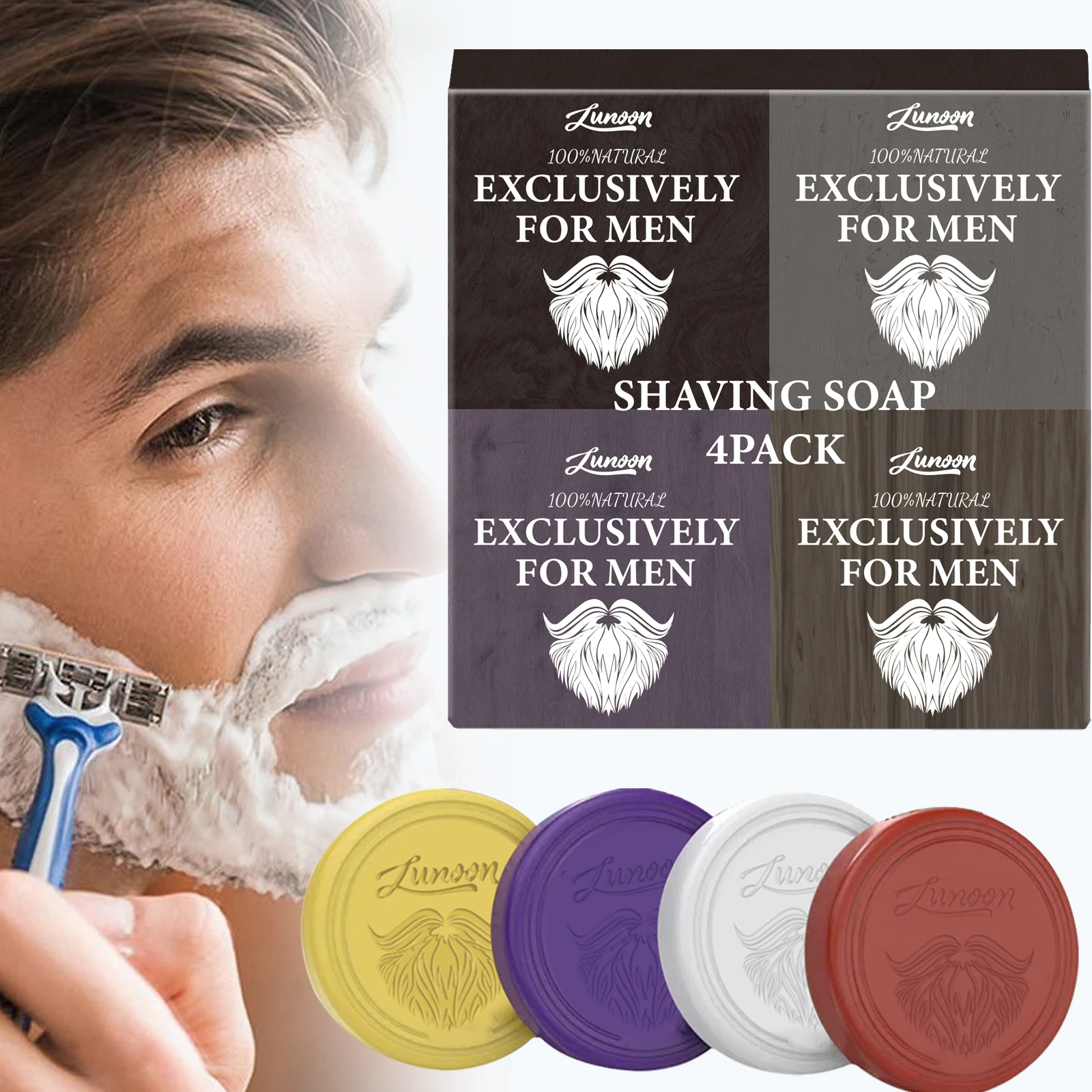 4/1pcs Mens Beard Shaving Soap - Shaving Cream 评论和价格