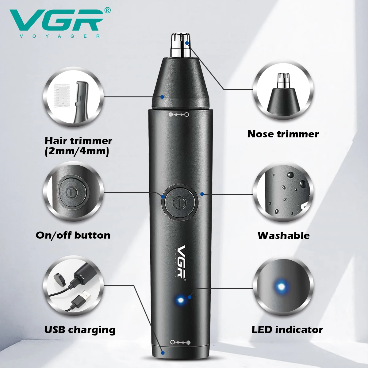 VGR Washable Nose Hair Trimmer - Nose Trimmer 评论和价格