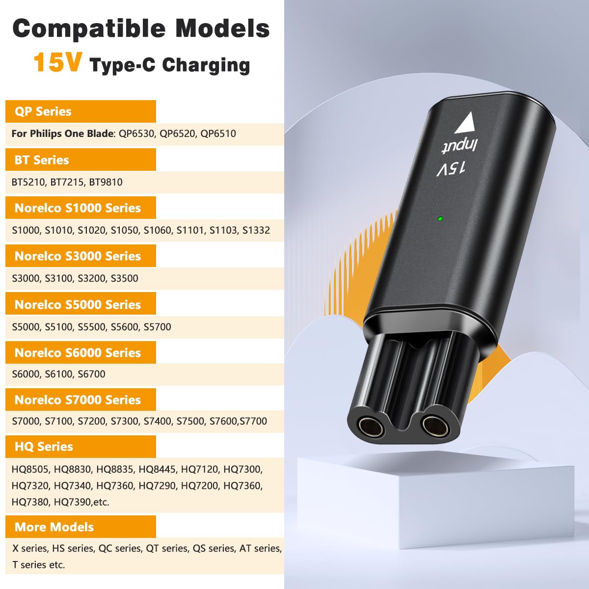 Brangdy 15V HQ8505 Type-C Shav - Body Trimmer 评论和价格