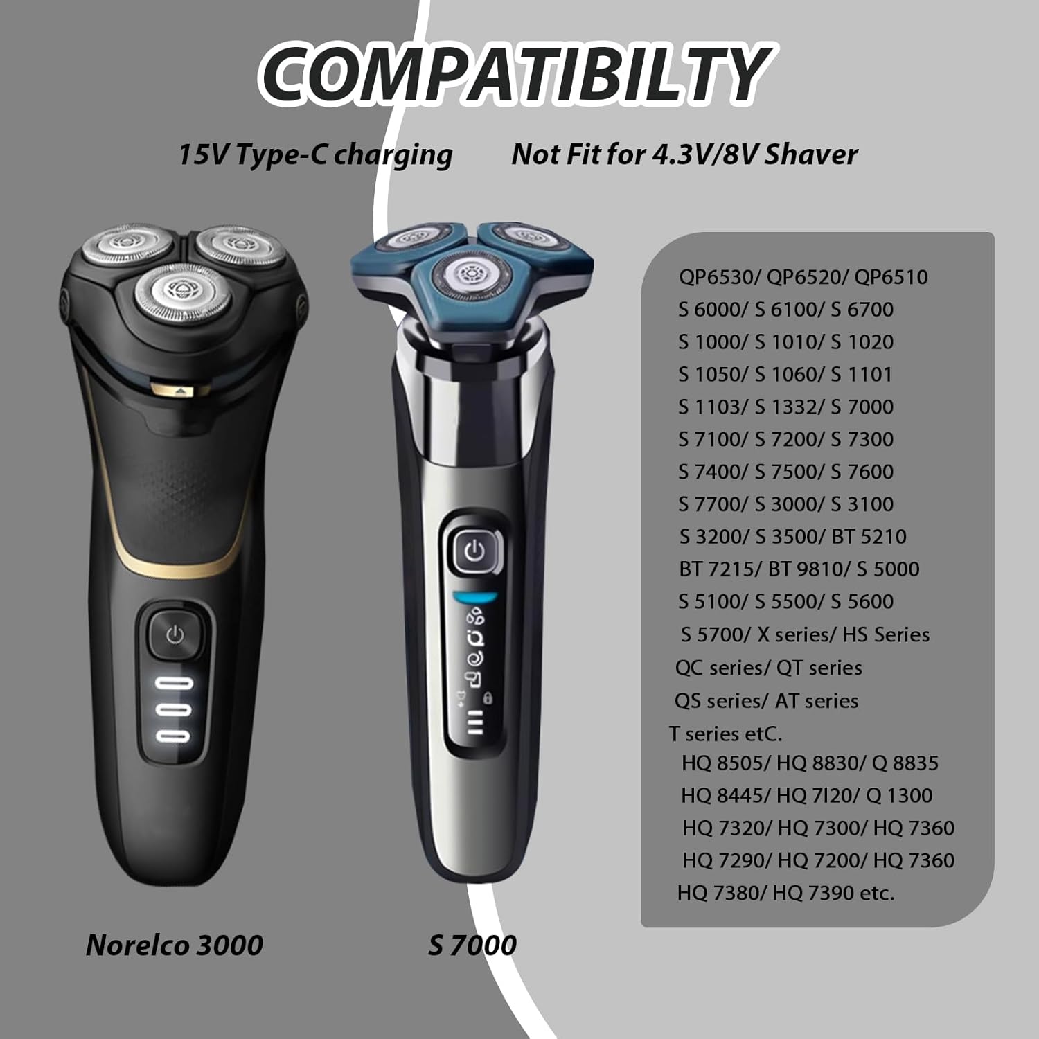 15V HQ8505 Type-C Shaver Adapt - Electric Razor 评论和价格