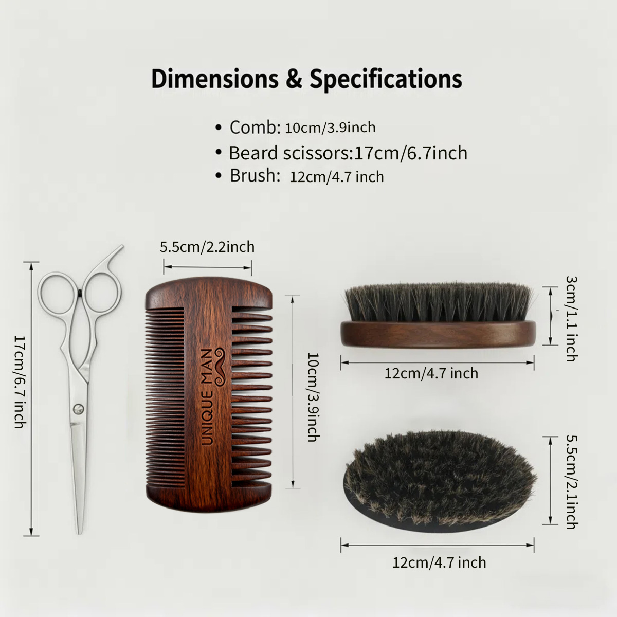 UNIQUE MAN Men's Beard Set, Bl - Grooming Kit 评论和价格
