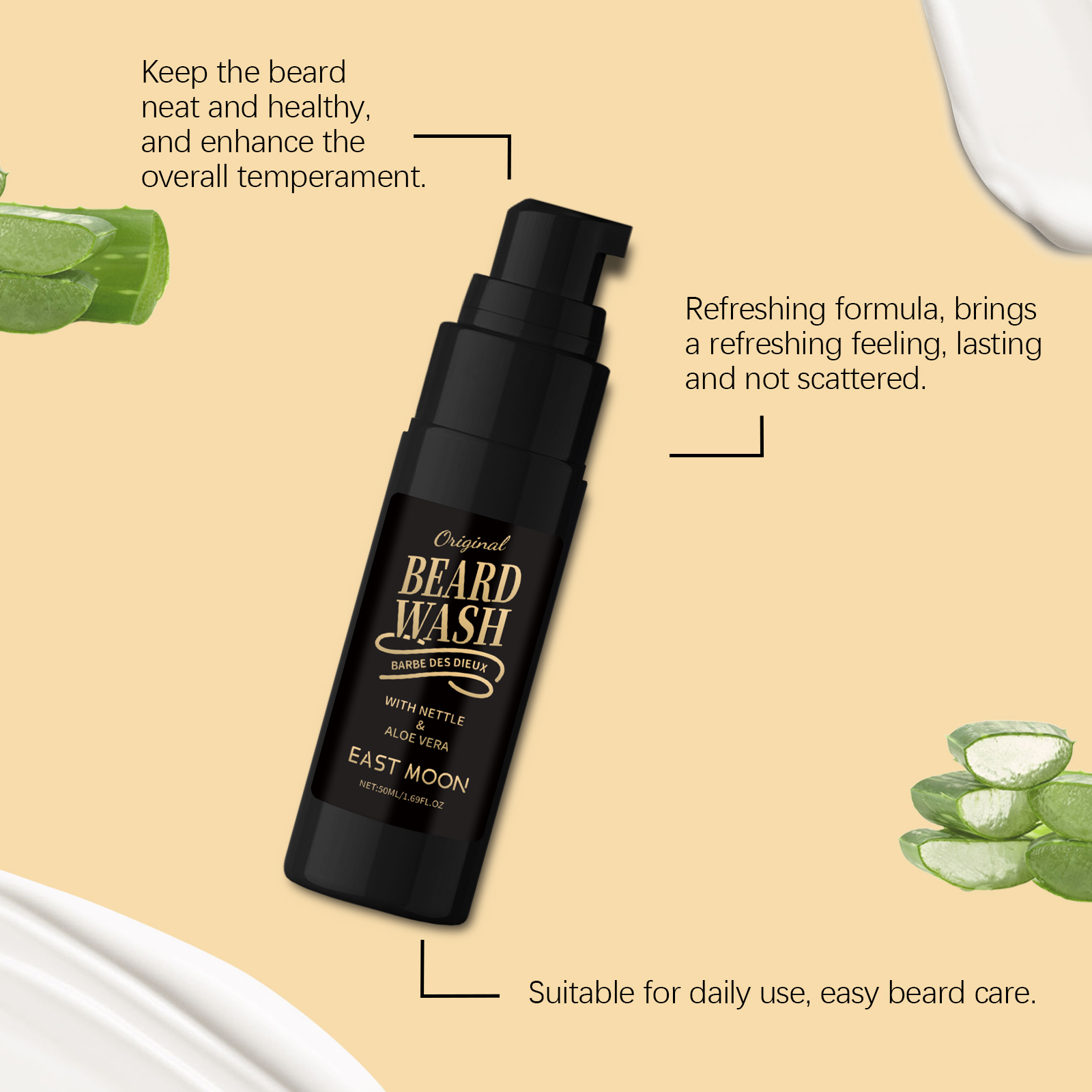 50ML Men Bubble Beard Wash Gel - Beard Oil 评论和价格